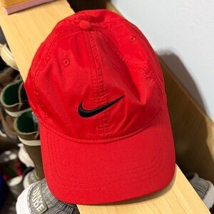 Nike Red Sports Cap with Black Swoosh